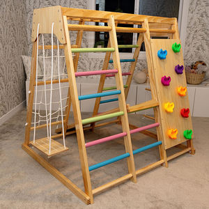 Magnolia Aire de jeux intérieure 7-en-1 <span class=keywords><strong>Jungle</strong></span> Gym Set de jeu pour enfants de 2 à 6 ans-Toboggan Mur d'escalade Corde Mur Grimpeur Bars de singe - Product Image 6
