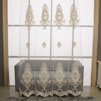 Rideau transparent de broderie de conceptions turques royales en gros pour le salon de chambre à coucher