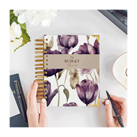 Carnet de budget financier personnalisé en petite série, suivi des factures, liste de choses à faire A5, journal, planificateur mensuel non daté à couverture rigide avec reliure spirale