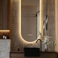 Miroir de salle de bain intelligent CF Custom avec éclairage LED 3 couleurs, anti-buée, mural, sans cadre, pour douche, avec éclairage intelligent