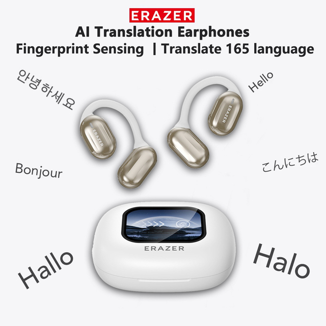 ERAZER XP2 AI Wireless Headphones LCD Display BT5.4 TF Card Support Touch Control HiFi Sound Sports Headset Real-Time AI