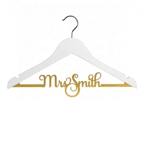 Porte-robe de mariage en acrylique, joli cintre pour robe, en <span class=keywords><strong>plexiglas</strong></span> blanc, avec une barre prénom personnalisable, paillettes - Product Image 1