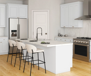 Armoires de cuisine en bois blanc sur mesure, armoires de cuisine en bois contemporaines pour l'intérieur - Product Image 6