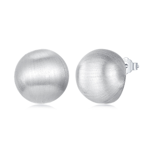 Boucles d'oreilles à clous classiques unisexes, bijoux plaqués argent, forme ronde, boucles d'oreilles tendance - Product Image 1
