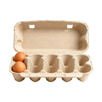 Vente en gros d'usine, boîte à œufs en papier de 10 unités, logo personnalisé, boîte à œufs en pulpe moulée compostable pour supermarché