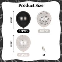 Ensemble de ballons en latex noir et blanc à pois, ballons mats noirs et blancs pour la décoration de fête d'anniversaire de fille, de fête prénuptiale ou de enterrement de vie de jeune fille