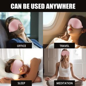 Custom Logo 3D Contoured Fully Blocked <b>Light</b> <b>Sleep</b> Eye Mask Filled Memory Foam Eye Cover Zero Pressure Adjustable Strap Eye Mask - Product Image 5