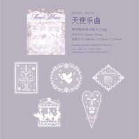 Autocollants transparents en PET à cadre en dentelle ajourée vintage, motifs rétro lignes blanches, bordures cœur et étoile, feuilles décoratives pour scrapbooking Kawaii