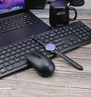 Penjualan langsung dari pabrik Set Kombo Keyboard dan Mouse nirkabel ultra-tipis ergonomis 2.4Ghz untuk kantor