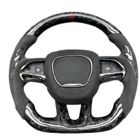 Volant en fibre de carbone forgé avec LED pour Dodge Challenger Hellcat Charger Rt Srt Scat Pack 2014 2015 2016 2017 2018 2022 2023
