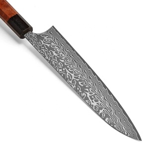 Cuchillo de chef japonés Gyuto Damascus Bunka de diseño estético, hecho de acero damasco con mango octogonal de madera. - Product Image 5