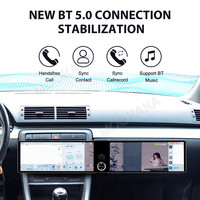 Autoradio MOOKAKA double écran 12,3 pouces pour A4/B6/B7/S4 2004-2007, navigation GPS Android, stéréo, CarPlay sans fil, écran interactif grand format