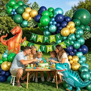 Kit de Guirnalda de Globos de Dinosaurios con Globo de Dinosaurio Metalizado para Decoración de Fiestas de Cumpleaños, Baby Shower y Safari en la Jungla - Product Image 3