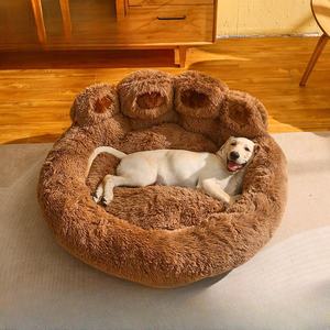 Klassieke vezel hondenmand voor alle seizoenen, afneembaar, wasbaar, warm en comfortabel voor kleine tot grote honden & katten - Product Image 2