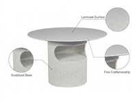 Table à manger ronde extensible de 1200 mm, finition mélamine blanche, table en bois d'ingénierie moderne pour projet d'appartement, OEM