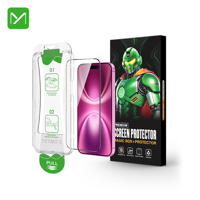 For iPhone 13 14 15 16 17 Pro Max Premium Anti Static Silk Tempered Glass Screen Protector with Installation Tools