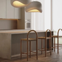 Chaises de bar en rotin tissé, style nordique moderne minimaliste, écologiques, durables, luxueuses, pour hôtels et restaurants commerciaux