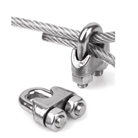 M4 DIN 741 Metrische Edelstahl-Drahtseilklemme 5/32 Zoll Kabelmanagement-Clips Outdoor-Fixierklemmen für Drahtseile