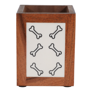 Organizer da scrivania quadrato in legno, moderno stile Boho, portaoggetti da tavolo per casa e ufficio, decorazione per mensola e mensola da parete - Product Image 4