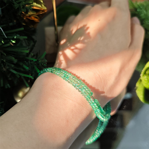 Datian Natural Zambia 3-4mm <strong>Emerald</strong> Flat <strong>Bead</strong> Bracelet No Heat Green Loose <strong>Beads</strong> - Product Image 4