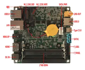 100mm קטן נייד כיס מחשב 6th 7th גנס Core I5 7300U I7 7500U DP 1HD MI סוג-C USB3.0 4K ב-תל nuc x86 לוח אחד