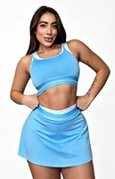 Ensemble de survêtement sport Dry Fit PremiumClothing avec logo, haut et jupe, ensemble jupe de yoga sans couture, tenue de gym, Aloe Yoga Pilates