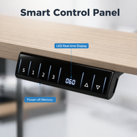 Bureau de direction électrique réglable en hauteur, double moteur, assis-debout, avec armoire latérale, capacité de charge 120 kg et écran LED