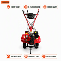 Micro-cultivateur diesel monocylindre, moteur diesel, désherbage efficace, autopropulsé, longue durée de vie, garantie 1 an
