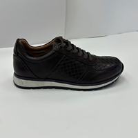 Baskets de sport pour hommes respirantes et confortables à lacets, avec semelle intérieure antidérapante et motif uni, en tissu