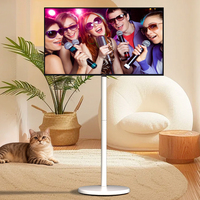 Televisor Portátil Inteligente Android con Pantalla Táctil de 32 Pulgadas, con Base con Ruedas, Batería Recargable, Pantalla de Transmisión en Vivo de 1080P
