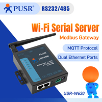 USR-W630 2 Port Ethernet RS232 RS485 Serial ke Wifi Converter Perangkat Server Modbus Rtu ke Tcp