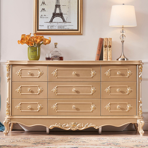 Meubles de salon ornés de style <span class=keywords><strong>régence</strong></span> avec pieds sculptés sinusoïdaux et tiroirs de rangement compartimentés - Product Image 4
