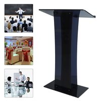 Usine En Gros Personnalisé Acrylique Podium Stand Podium Stand Pour Église Salle De Classe Scène Bureau Noir Acrylique Portable Pupitre