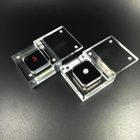 Boîte de présentation magnétique en acrylique transparent pour cristaux et pierres précieuses, format carré personnalisé 50x50mm 60x60mm, pour diamants en vrac