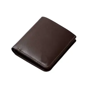 Dompet Kulit Pria Tinggi, Dompet Pendek Kulit Coklat Tua | Garis Kulit Sapi FULL GRAIN