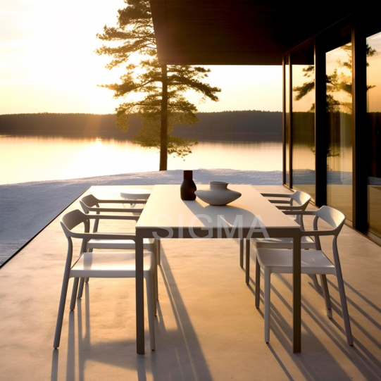 Sigma Aluminum Outdoor Table And Chair Waterproof Patio Outdoor Garden Furniture Aluminum Table