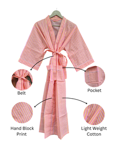High Demanded Floral Cotton Kimono Indian Block Print Loungewear, Soft & Breathable Summer <b>Dress</b> Wholesale Price - Product Image 5