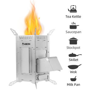 KEON Poêle à granulés de bois sans fumée, portable, de luxe, moderne, autoportant, en acier inoxydable, écologique, pour usage extérieur en villa - Product Image 3