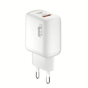 อะแดปเตอร์แปลงไฟโทรศัพท์มือถือ 38W USB A+C PD ชาร์จเร็วพิเศษ QC 3.0 พร้อมหัวชาร์จ USB-C 20W สำหรับติดผนัง - Product Image 5