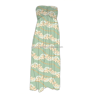 Robe d'été sans bretelles pour femmes à la mode avec imprimé hawaïen, personnalisable pour robe longue décontractée pour femmes - Product Image 2