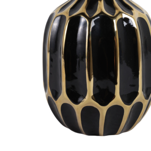 Vaso in ceramica moderno decorativo per fiori, per soggiorno, camera da letto, ufficio, decorazione per la casa, finitura nero oro - Product Image 4