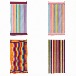 Colorful <b>Striped</b> Turkish Cute Eco-Friendly Beach <b>Towels</b> Fleece Quick-Dry Rectangle All-Season Adult Use Woven Machine Wash Care - Product Image 1