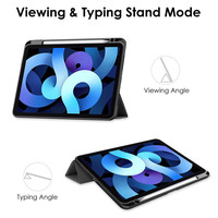 Couverture arrière tripliable en cuir PU pour iPad Mini 6 2021, avec porte-crayon, transparente, pour iPad Mini 8.3 pouces