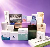Boîte d'emballage cosmétique personnalisée en forme de cube, impression dorée, design pliable, autocollant décoratif minimaliste, kraft écologique