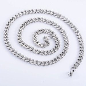 Yadreva Cadena Cubana de Acero Inoxidable para Hombre, 3-9MM, Color Plata Clásico, Collar Estilo <span class=keywords><strong>Rock</strong></span> and Roll, Joyería de Metal Sólido - Product Image 4