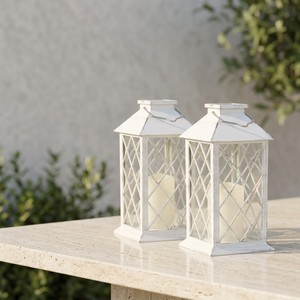 Faroles de Metal Blancos de Estilo Moderno al por Mayor para Decoración de Mesa en el Hogar y Bodas - Product Image 2