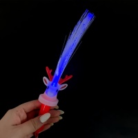 Baguette lumineuse à piles LED en fibre optique pour bonhomme de neige Cadeau de fête de Noël pour enfants