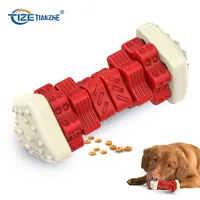 Toptan Pet IQ eğitim diş temizleme kaçağı gıda Ultra dayanıklı geometrik dambıl tasarım köpek çiğnemek oyuncak