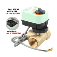 Vanne à boisseau sphérique motorisée 8N mini, vanne de régulation d'eau en laiton et acier inoxydable avec actionneur électrique, vanne de contrôle de débit OEM DN32 AC220V pour usage domestique