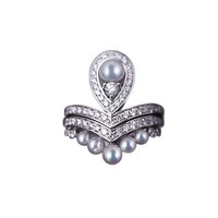 Bague en perle d'eau douce naturelle de Zhuji - Argent 925, perle blanche, bijou multi-usage à double fonction, ambiance haut de gamme distinctive